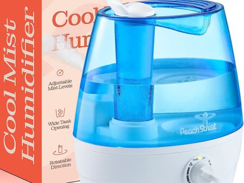 Bedroom Cool Mist Humidifiers - 2.2L Water Tank, Quiet Ultrasonic Air Vaporizer, Easy Fill and Clean