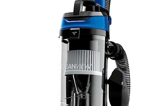 BISSELL CleanView Rewind Upright Bagless Vacuum with Cord Rewind & Active Wand, Black/Teal/Gray