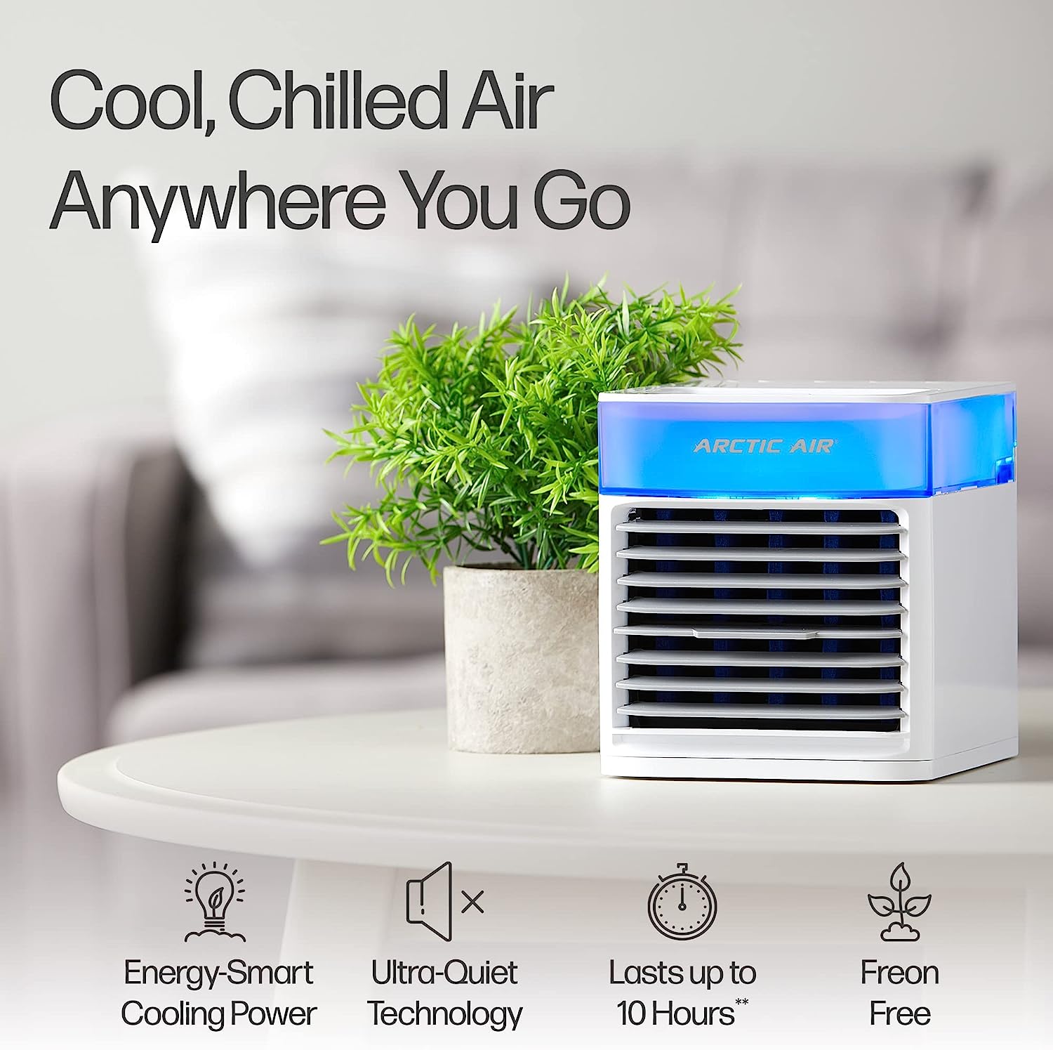 Introducing the Arctic Air Pure Chill 2.0 Evaporative Air Cooler by Ontel - Your Powerful, Quiet, Lightweight, and Portable Space Cooling Solution with Hydro-Chill Technology for Bedroom, Office, Living Room & Beyond