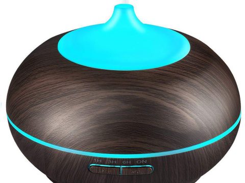 JoySusie 500ml Wood Grain Aroma Diffuser: Whisper-Quiet, Color LED Lights, 4 Timer Settings