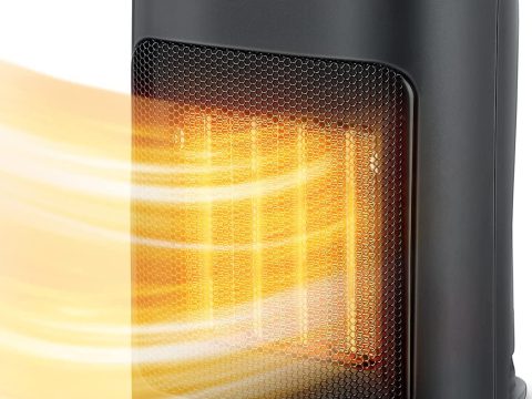 Portable 1500W Space Heater with Thermostat, Fast Heating Ceramic Room Small Heater for Bedroom, Office, Indoor Use