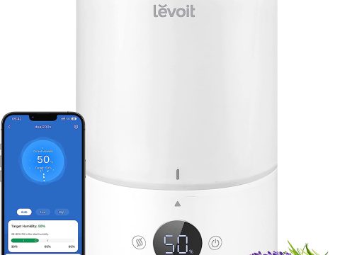 Smart Cool Mist Top Fill Humidifier for Bedroom with Sensor, Auto Humidity Setting, APP & Voice Control