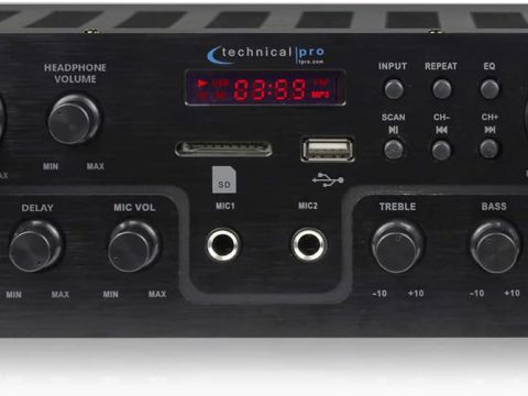 1600W Bluetooth Receiver with RCA, USB, SD, AUX Inputs