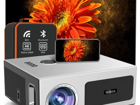 4K Wifi Bluetooth Projector: Auto Focus, 1100ANSI, 1080P, Zoom, PPT