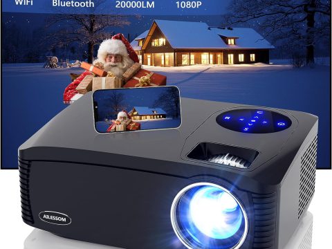 AILESSOM 1080P 5G WiFi Bluetooth Projector: 20000LM, 450" Display