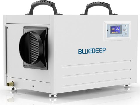 BLUEDEEP Basement/Crawl Space Dehumidifier: 145 Pints Saturation, Auto Defrost, 5-Year Warranty