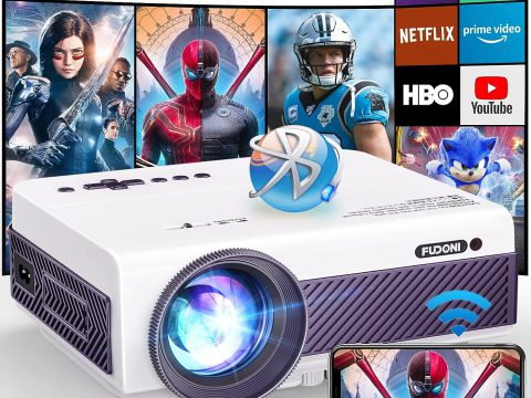 FUDONI 5G WiFi Outdoor Projector: 1080P, 4K Support