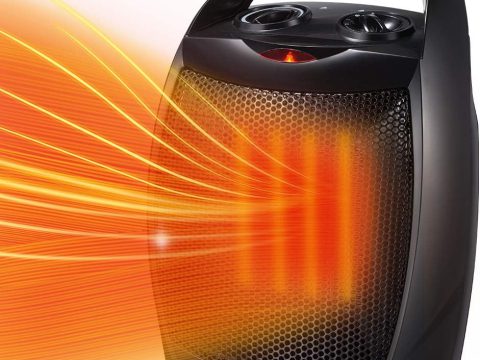 Kismile Portable Ceramic Space Heater with Adjustable Thermostat and Overheat Protection