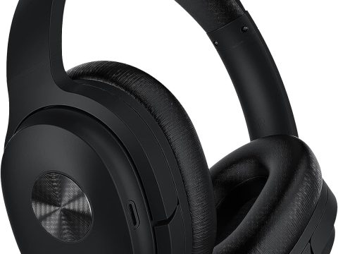 phonicgrid SE7 Hybrid ANC Wireless Headphones: Bluetooth 5.2, 30H Playtime, Jet Black