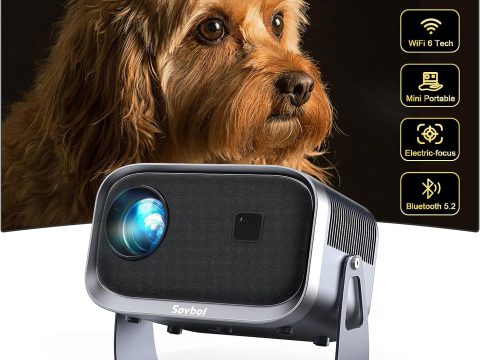Sovboi Portable Projector: Electric-Focus, 5G WiFi, Bluetooth, 15000 Lumens
