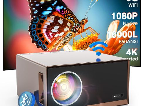 XIDU 16000 Lumen Projector: 5G WiFi, Bluetooth, 4K Support
