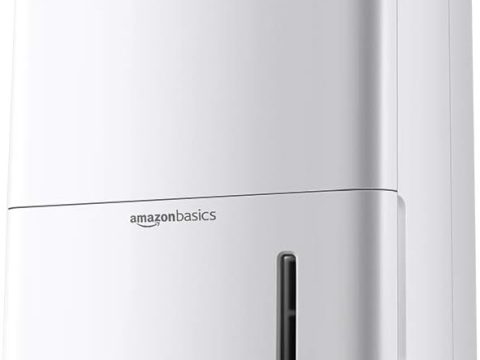 Amazon Basics 50-Pint Dehumidifier with Drain Pump, Energy Star Certified, White