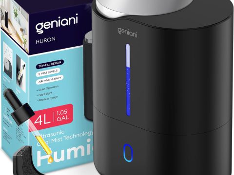 GENIANI Top Fill Humidifier: Essential Oil Diffuser for Bedroom & More