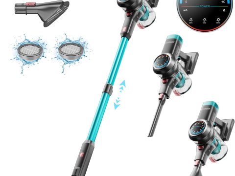 HOMPANY Cordless Vacuum Cleaner: 450W/35Kpa Stick with Self-Standing, 55 Mins Runtime