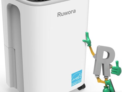 RUWORA 2500 Sq.Ft Dehumidifier: Drain Hose, Energy Star Certified, Overflow Protection
