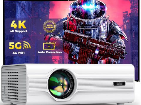 Agreago Outdoor Projector: WiFi 6, Bluetooth 5.2, Native 1080P 4K Supported