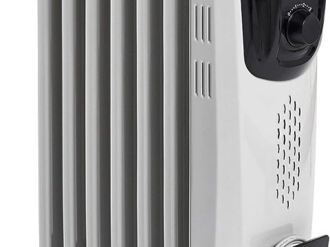 Amazon Basics Black Indoor Portable Radiator Heater, 1500 W