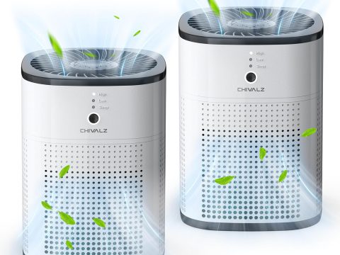 CHIVALZ Air Purifiers: Quiet Sleep Mode, H13 HEPA Filter (2 Pack)