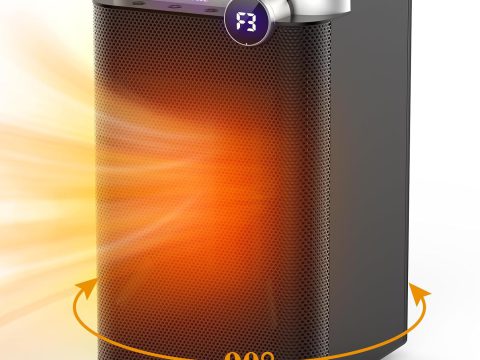 Elevoke Space Heater: 1500w PTC Electric Heater with Thermostat