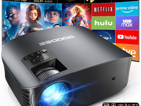 GooDee 4K WiFi Bluetooth Projector: FHD Mini Outdoor Movies