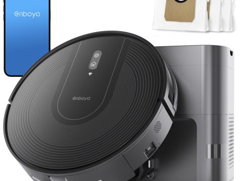 Enboya D60+ Robot Vacuum Cleaner: Self-Empty Base, 60-Day Dust Storage