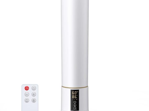 Grelife Large Humidifiers: Top Fill, Remote Control, Quiet Tower for Bedroom