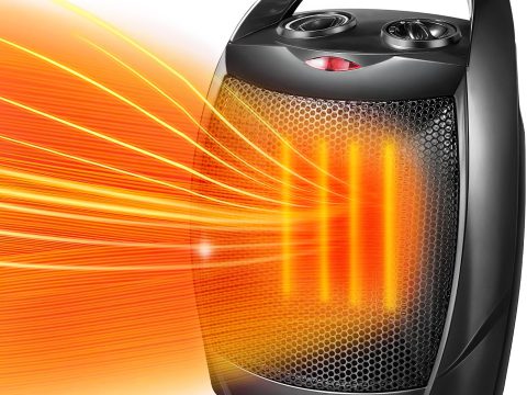 Kismile Portable Ceramic Space Heater with Adjustable Thermostat and Overheat Protection