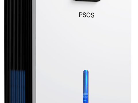 PSOS Dehumidifier: 99oz for Basement, Quiet, Auto Shut Off, Portable, 2 Modes, 7 Colors