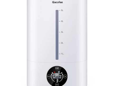 Qacofee 5L Humidifier: Whisper-Quiet, Long Runtime, Auto Shut-Off for Home