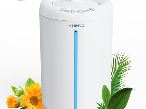 INSENVO 4.5L Humidifiers: Top Fill, Large Room, Nightlight, Cool Mist