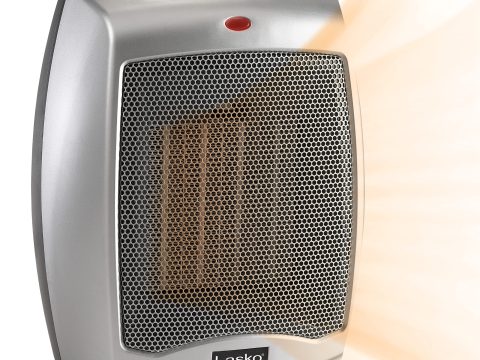 Lasko Silver Ceramic Space Heaters with Adjustable Thermostat, Non-Oscillating