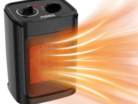 JNDRO Portable Electric Space Heater - Safe and Quiet Ceramic Mini Heater Fan