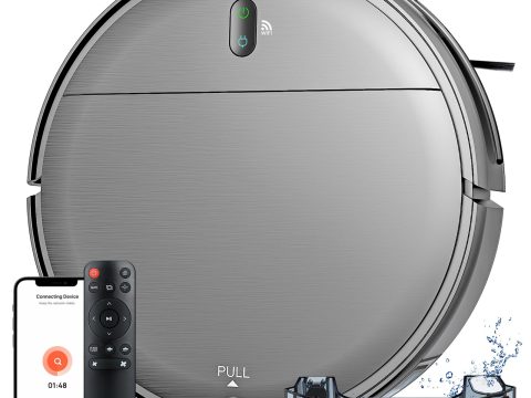 MAMNV Robot Vacuum and Mop Combo: WiFi/App, Self-Charging, Ideal for Hard Floors