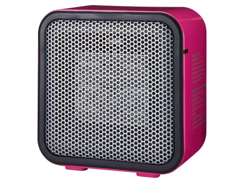 Amazon Basics Mini 500-Watt Ceramic Space Heater, Pink, Compact Size