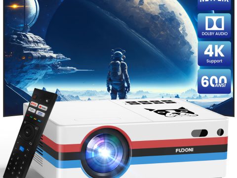 FUDONI 4K Outdoor Projector with WiFi, Bluetooth, Dolby Audio