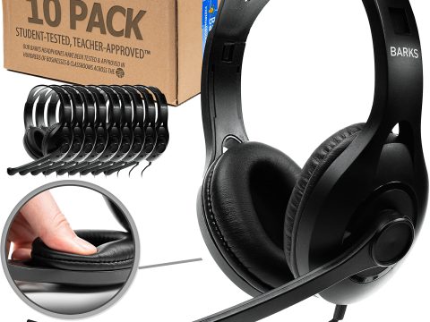 Barks Classroom Headphones: Durable On-Ear Mic Set for Students