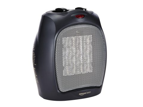 Amazon Basics Portable Oscillating Ceramic Space Heater with Safety Features