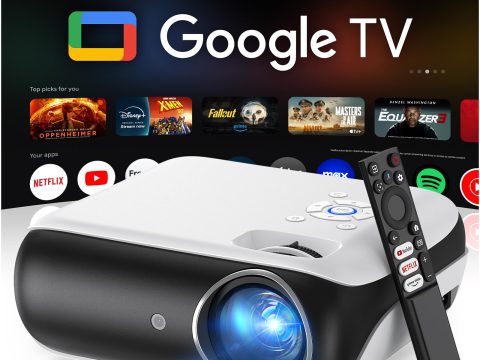 HAPPRUN 4K Google TV Projector with WiFi and Bluetooth