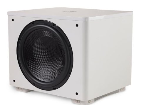 REL HT/1510 Subwoofer: 15” White Finish, Powerful Home Theater Bass