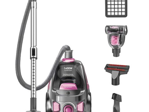 PKUYIE 32Kpa Canister Vacuum Cleaner with Double HEPA Filters