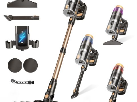 VBUOO Cordless Vacuum: 580W, 70 Mins, Pet Hair & More