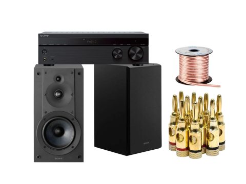 Sony Stereo Receiver with SS-CS5M2 Speakers and Accessories Bundle