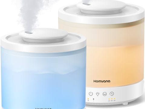 Homvana 2-Pack 1.5L Cool Mist Humidifiers with Essential Oils