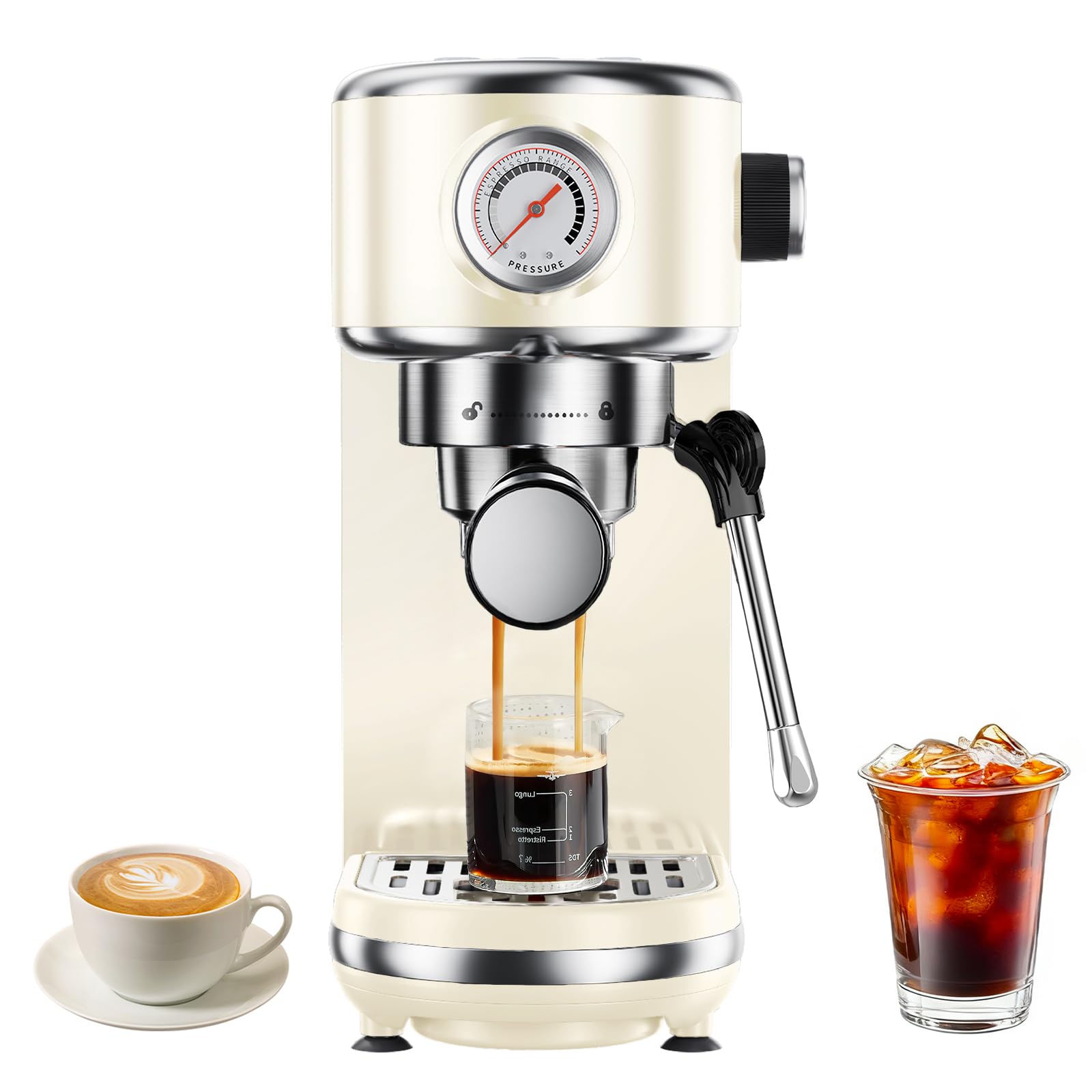 Atatix 20 Bar Compact Espresso Machine with Milk Frother