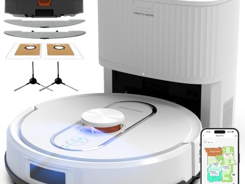 Bagotte Robot Vacuum: 6000Pa, Self-Emptying, Wi-Fi Control