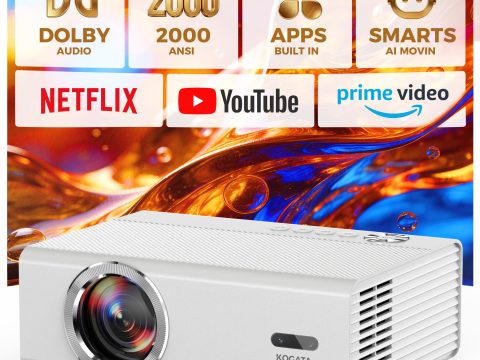 Kogata 4K Smart Projector with WiFi 6 and Dolby Audio