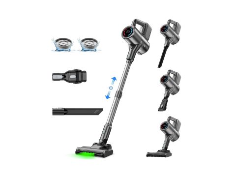 VersLife Cordless 500W Vacuum with LED Display and Filtration