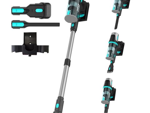 Bagotte Cordless Vacuum: 65KPa, 65Mins, Touch Screen, Detachable Battery