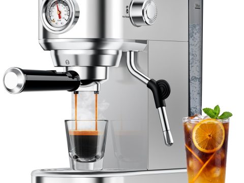 Espresso Machine 20 Bar - Compact Coffee Maker with Frother