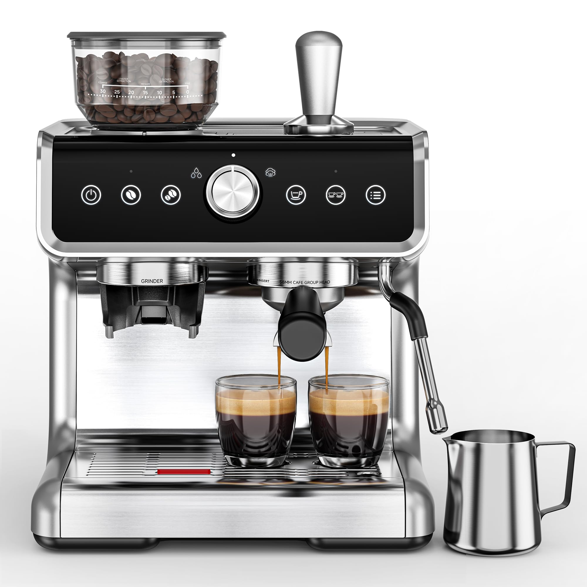 EUHOMY Espresso Machine: 20 Bar Grinder for Home Barista